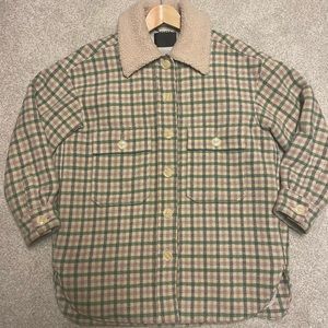 No. 6 Store Wilson Jacket in Mint/Cream Plaid FW21-22 size S